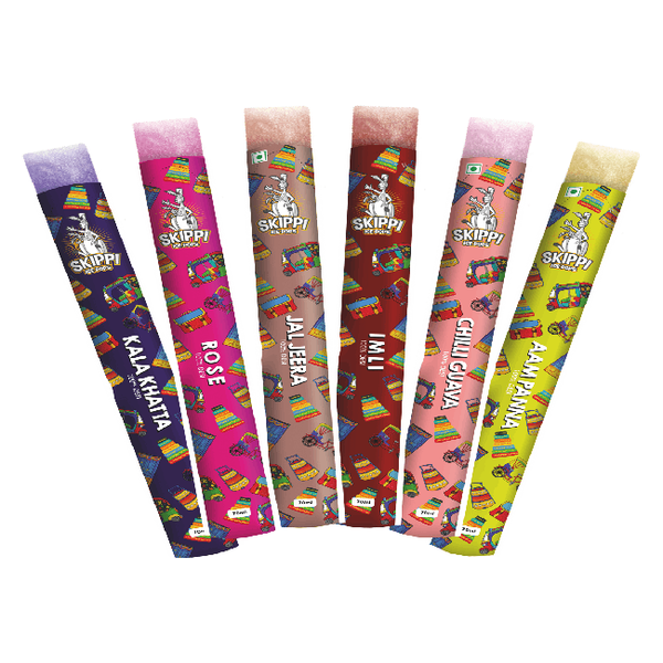 All Desi Flavour Box of Skippi Ice Pops, Pack of 12 Freezer pops of 70 ML each
