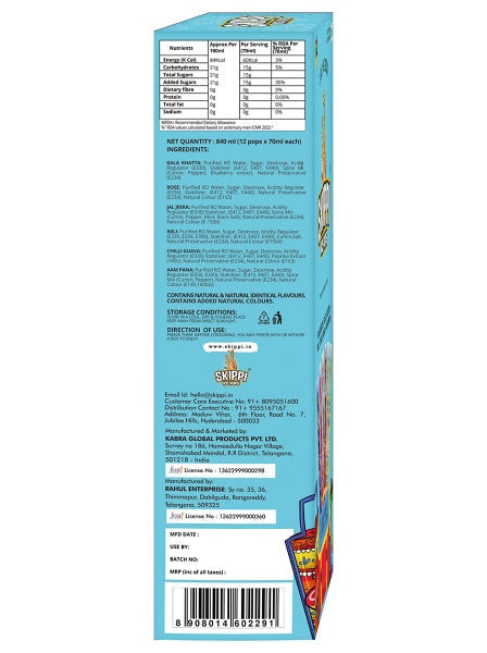 All Desi Flavour Box of Skippi Ice Pops, Pack of 12 Freezer pops of 70 ML each