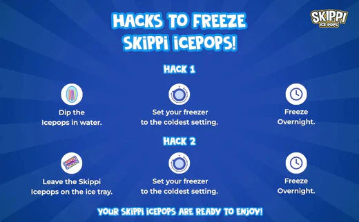All Flavor Box of Skippi Natural Ice Pops, Pack of 12 Freezer pops of 70ML each.